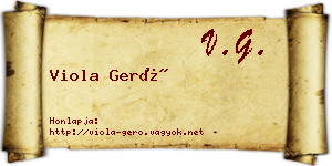 Viola Gerő névjegykártya